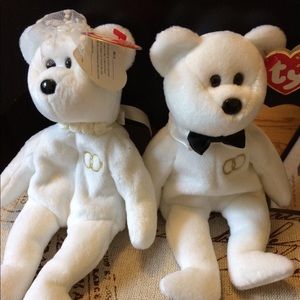 Pair of Ty Beanie Babies Bride & Groom MINT